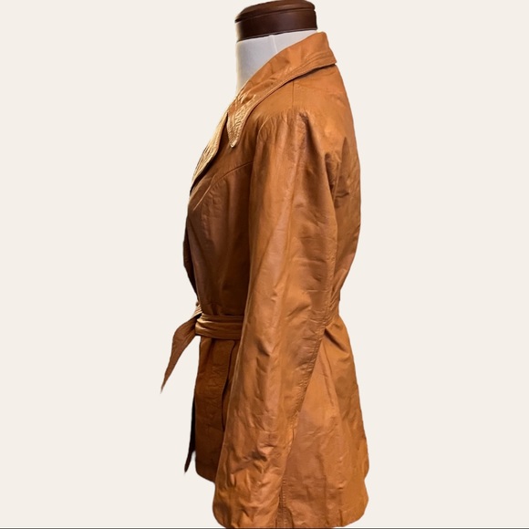 Vintage Leather Wrap Jacket with Belt